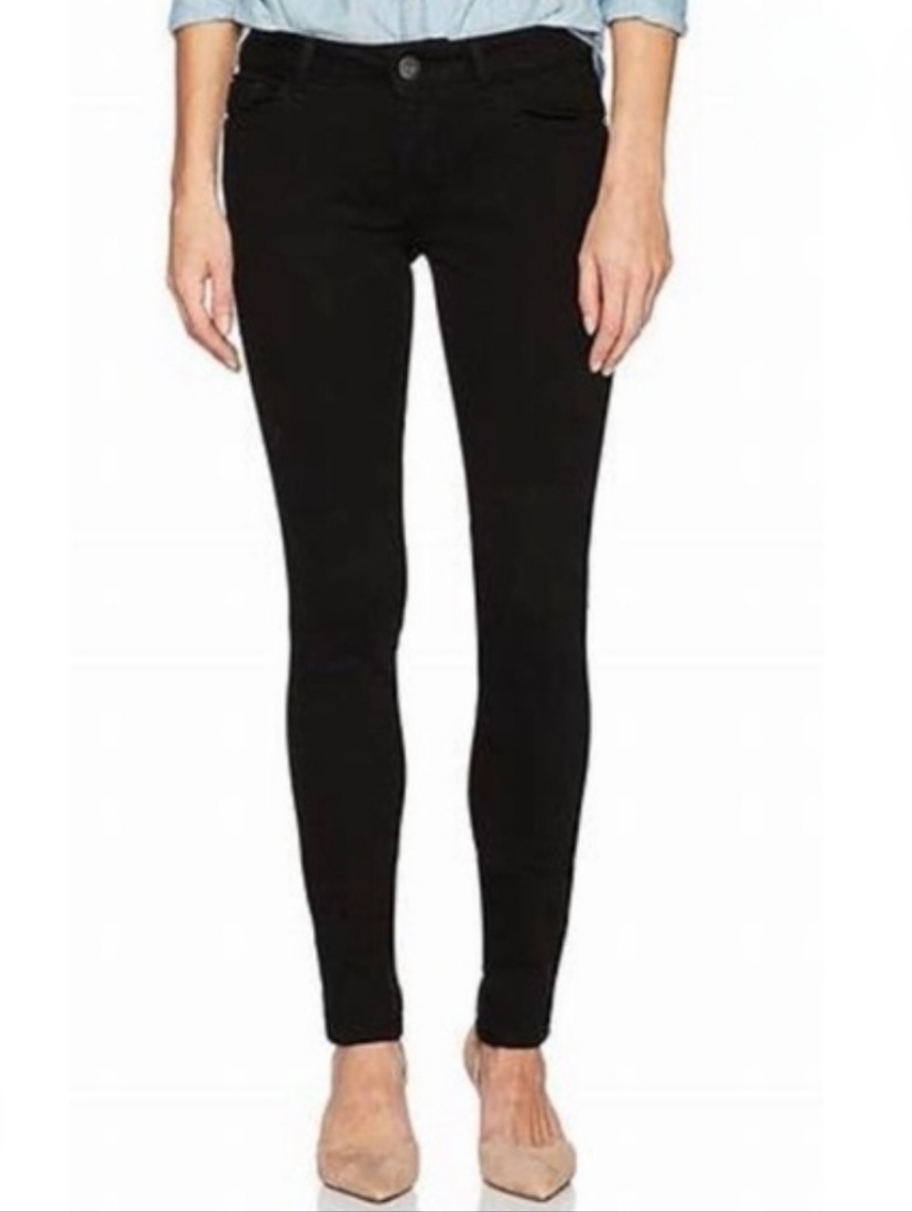 New DL1961 Premium Denim AMANDA Skinny 4 Way Stretch Jeans Jet Black Hametite 25